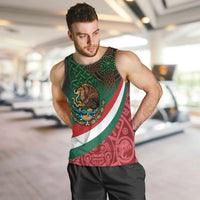 Mexico and Ireland Together Men Tank Top Aztec Sun Mix Celtic Shamrock - Wonder Print Shop