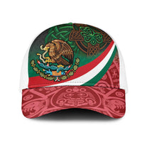 Mexico and Ireland Together Mesh Trucker Cap Aztec Sun Mix Celtic Shamrock - Wonder Print Shop