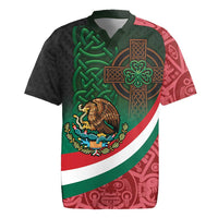 Mexico and Ireland Together Rugby Jersey Aztec Sun Mix Celtic Shamrock - Wonder Print Shop