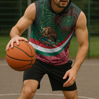 Mexico and Ireland Together Sleeveless Hoodie Aztec Sun Mix Celtic Shamrock - Wonder Print Shop