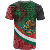 Mexico and Ireland Together T Shirt Aztec Sun Mix Celtic Shamrock - Wonder Print Shop