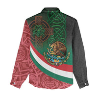 Mexico and Ireland Together Women Casual Shirt Aztec Sun Mix Celtic Shamrock - Wonder Print Shop