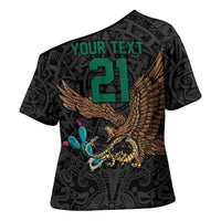 Black Mexico Aztec Custom Cross Shoulder Shirt Special Edition Heritage - Wonder Print Shop