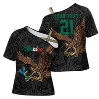 Black Mexico Aztec Custom Cross Shoulder Shirt Special Edition Heritage - Wonder Print Shop