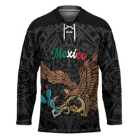 Black Mexico Aztec Custom Hockey Jersey Special Edition Heritage - Wonder Print Shop