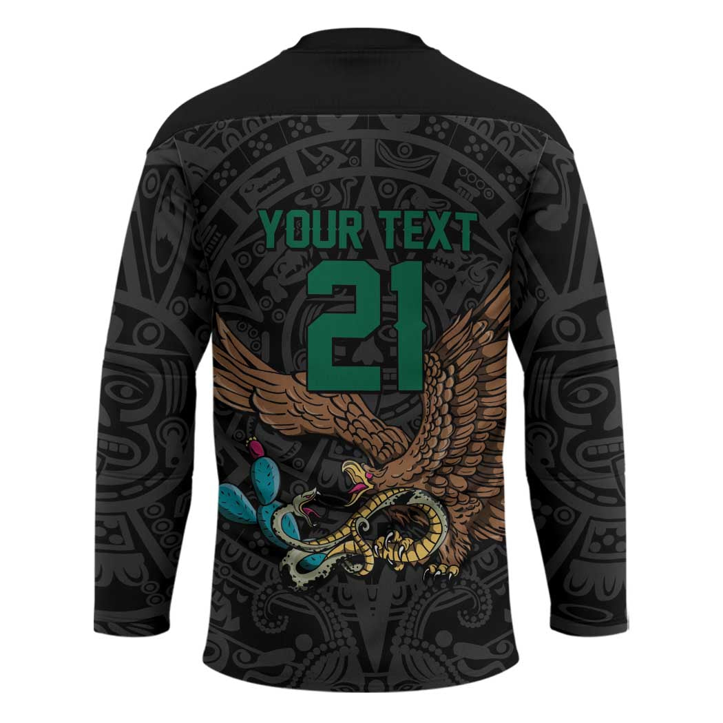 Black Mexico Aztec Custom Hockey Jersey Special Edition Heritage - Wonder Print Shop
