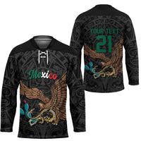 Black Mexico Aztec Custom Hockey Jersey Special Edition Heritage - Wonder Print Shop