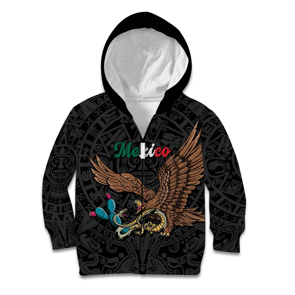 Black Mexico Aztec Custom Kid Hoodie Special Edition Heritage - Wonder Print Shop