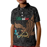 Black Mexico Aztec Custom Kid Polo Shirt Special Edition Heritage - Wonder Print Shop