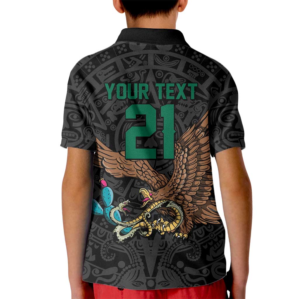Black Mexico Aztec Custom Kid Polo Shirt Special Edition Heritage - Wonder Print Shop