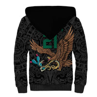 Black Mexico Aztec Custom Sherpa Hoodie Special Edition Heritage - Wonder Print Shop