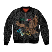 Black Mexico Aztec Custom Sleeve Zip Bomber Jacket Special Edition Heritage - Wonder Print Shop