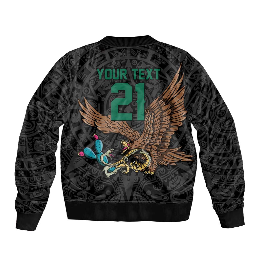 Black Mexico Aztec Custom Sleeve Zip Bomber Jacket Special Edition Heritage - Wonder Print Shop