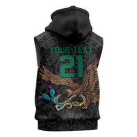 Black Mexico Aztec Custom Sleeveless Zip Hoodie Special Edition Heritage - Wonder Print Shop