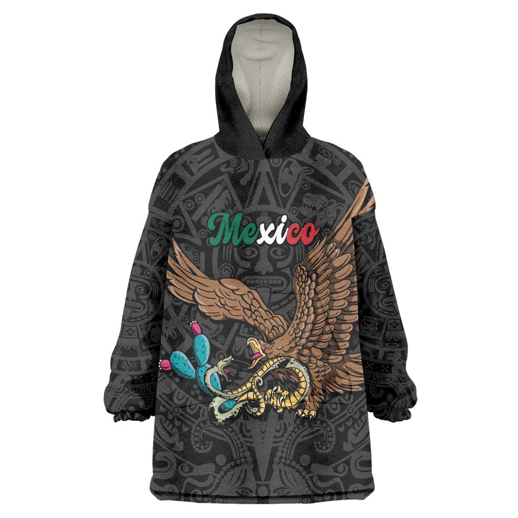 Black Mexico Aztec Custom Wearable Blanket Hoodie Special Edition Heritage - Wonder Print Shop