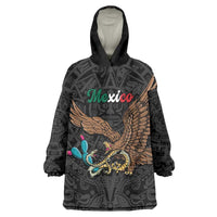 Black Mexico Aztec Custom Wearable Blanket Hoodie Special Edition Heritage - Wonder Print Shop