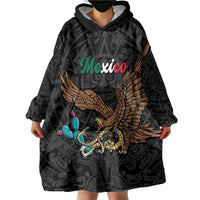 Black Mexico Aztec Custom Wearable Blanket Hoodie Special Edition Heritage - Wonder Print Shop