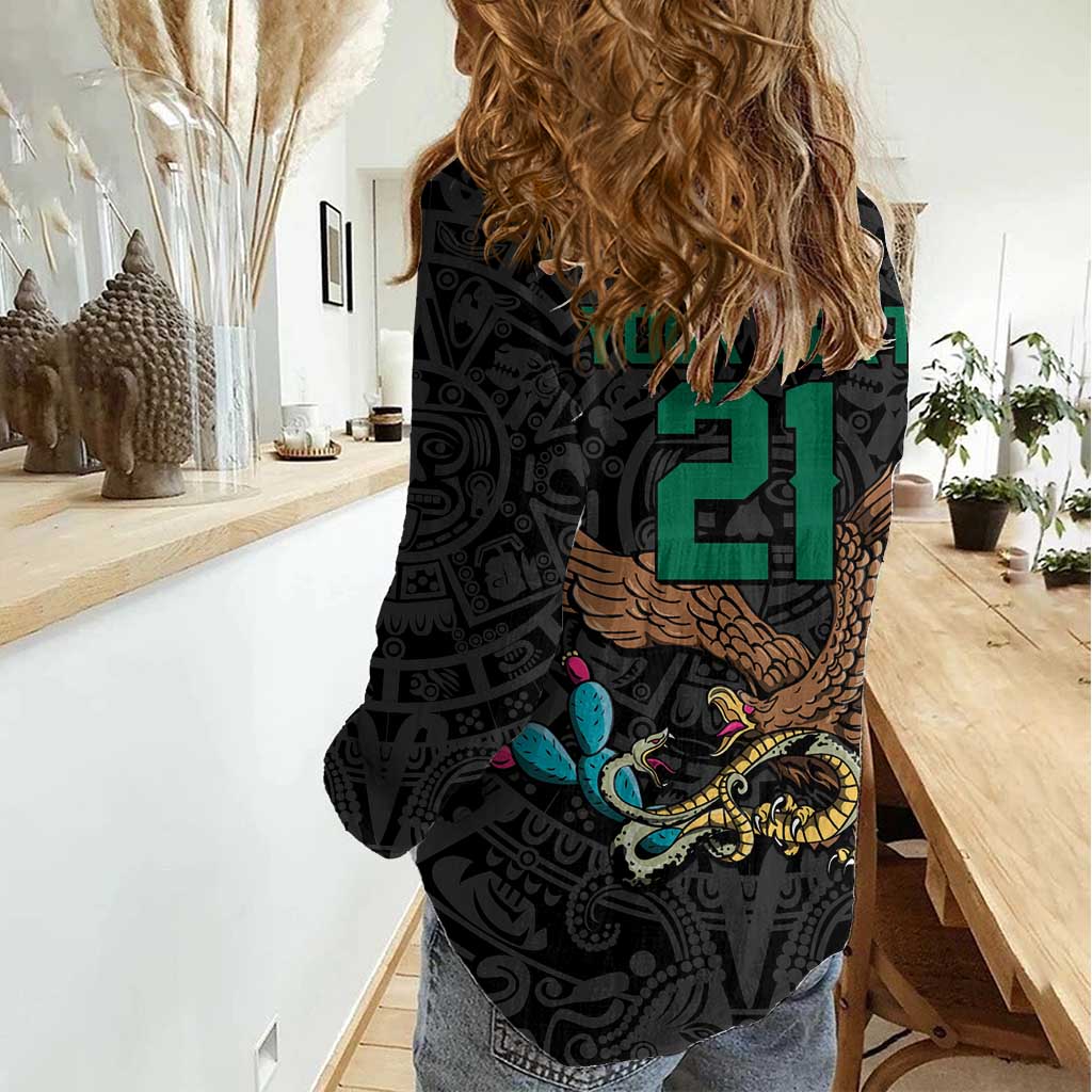 Black Mexico Aztec Custom Women Casual Shirt Special Edition Heritage - Wonder Print Shop