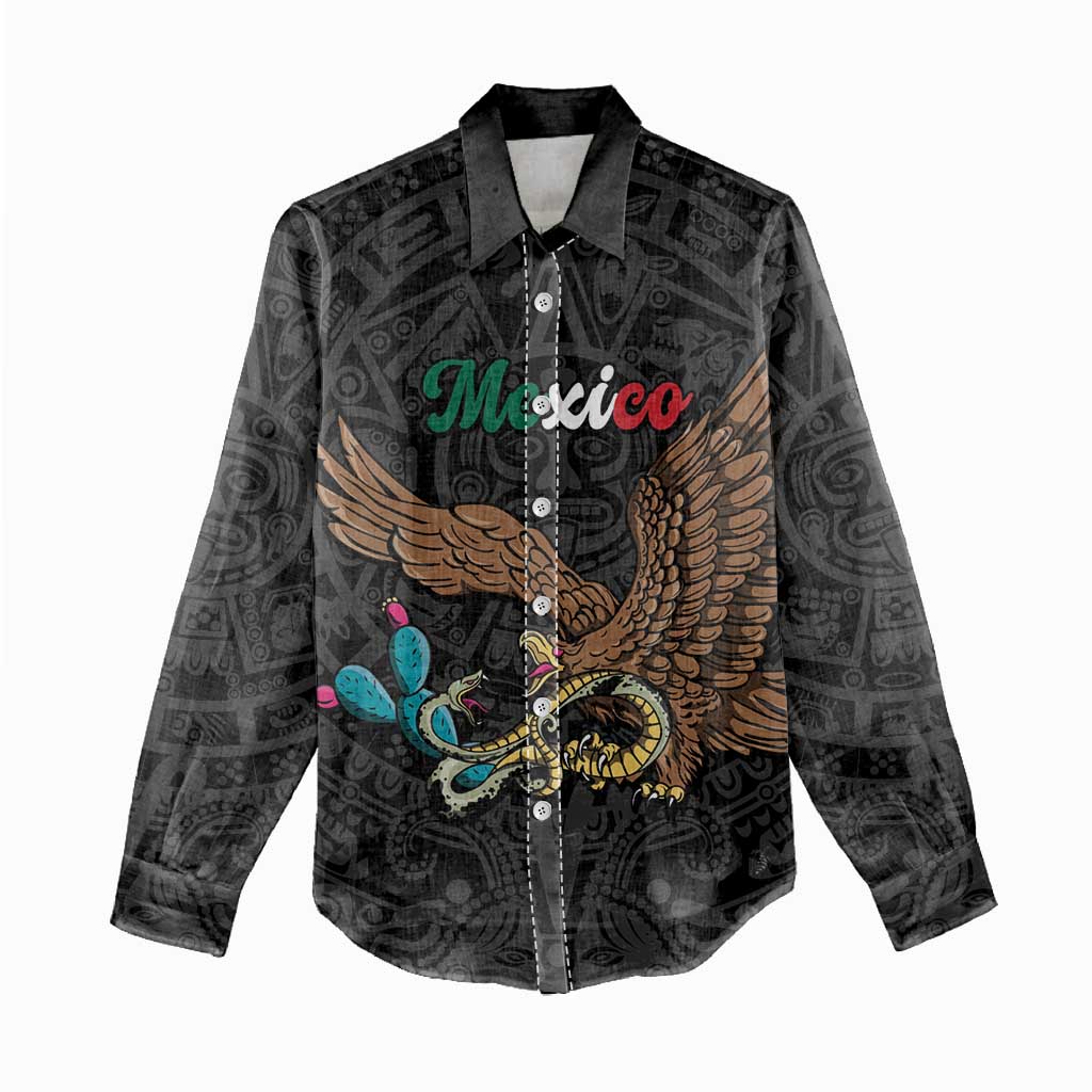 Black Mexico Aztec Custom Women Casual Shirt Special Edition Heritage - Wonder Print Shop