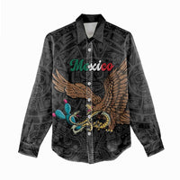 Black Mexico Aztec Custom Women Casual Shirt Special Edition Heritage - Wonder Print Shop