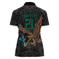 Black Mexico Aztec Custom Women Polo Shirt Special Edition Heritage - Wonder Print Shop