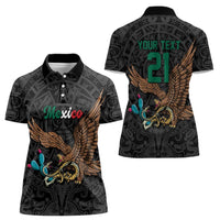Black Mexico Aztec Custom Women Polo Shirt Special Edition Heritage - Wonder Print Shop