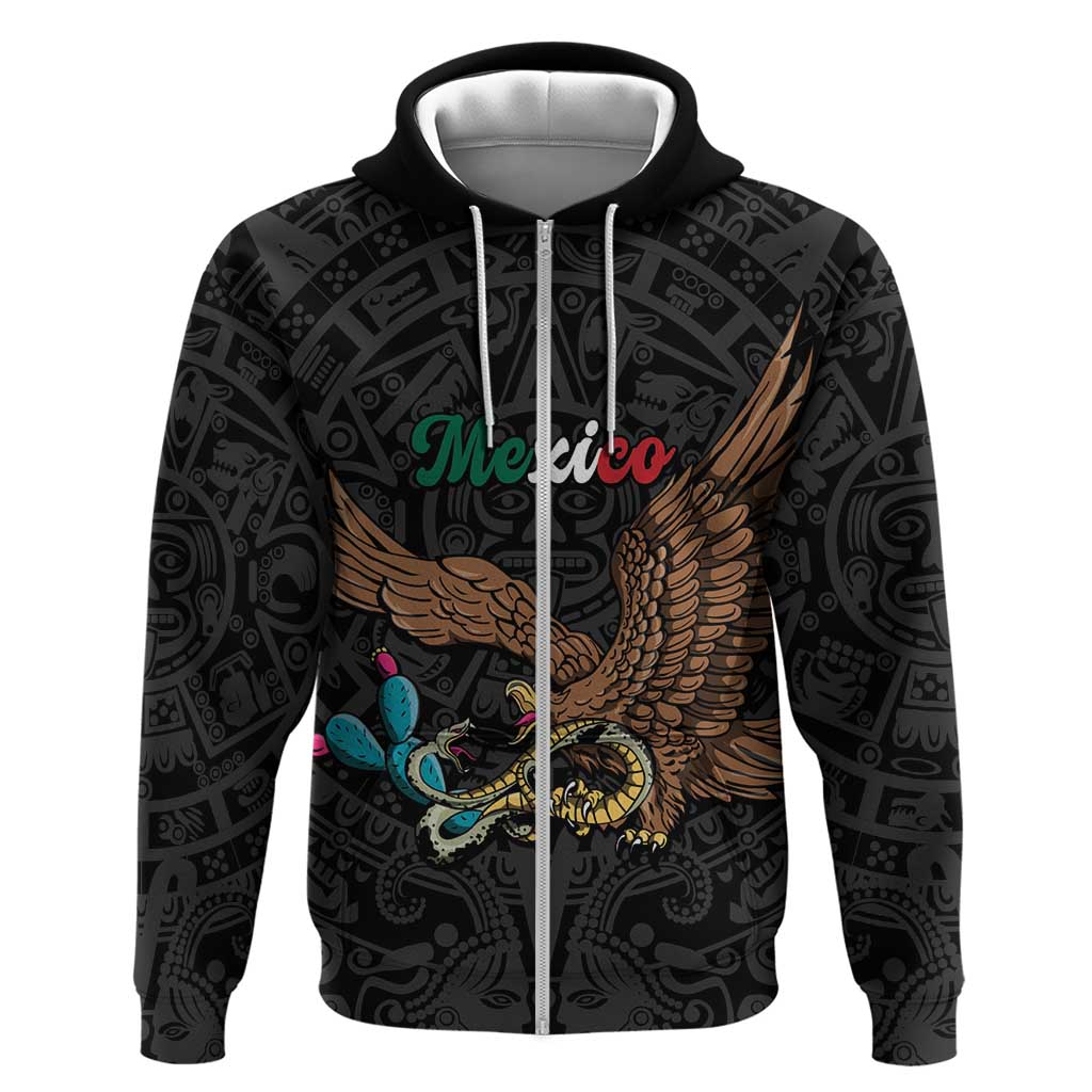 Black Mexico Aztec Custom Zip Hoodie Special Edition Heritage - Wonder Print Shop