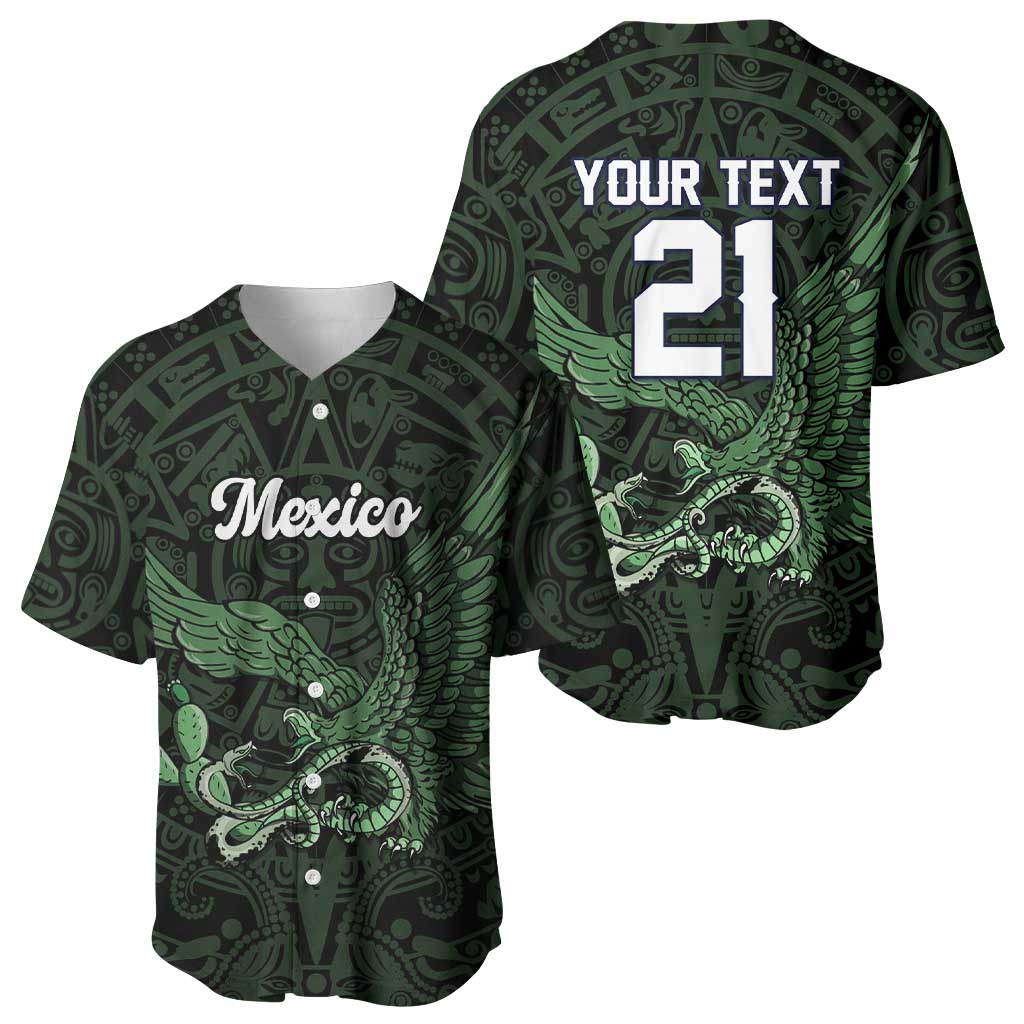 Green Mexico Aztec Custom Baseball Jersey Special Edition Heritage - Wonder Print Shop