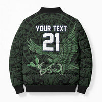 Green Mexico Aztec Custom Bomber Puffer Jacket Special Edition Heritage - Wonder Print Shop