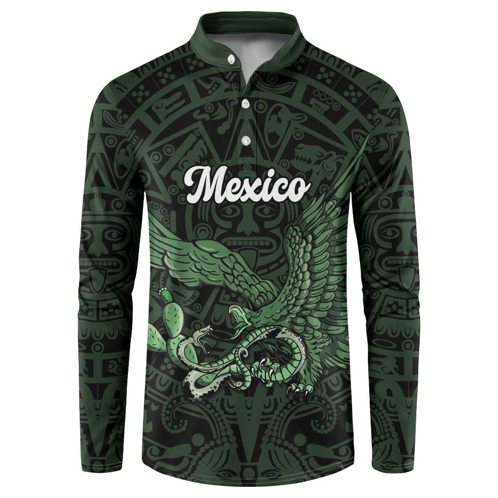 Green Mexico Aztec Custom Button Sweatshirt Special Edition Heritage - Wonder Print Shop