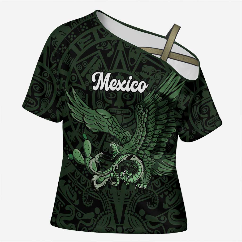 Green Mexico Aztec Custom Cross Shoulder Shirt Special Edition Heritage - Wonder Print Shop