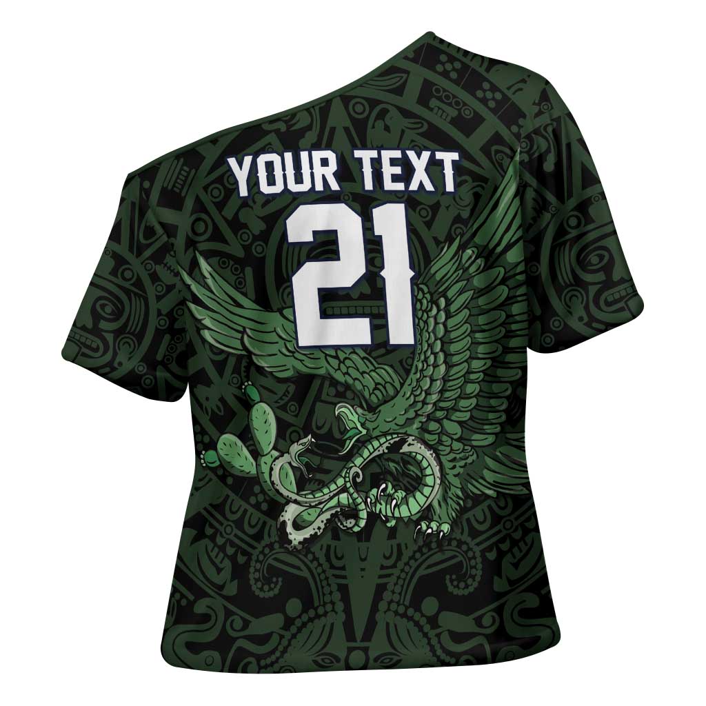 Green Mexico Aztec Custom Cross Shoulder Shirt Special Edition Heritage - Wonder Print Shop