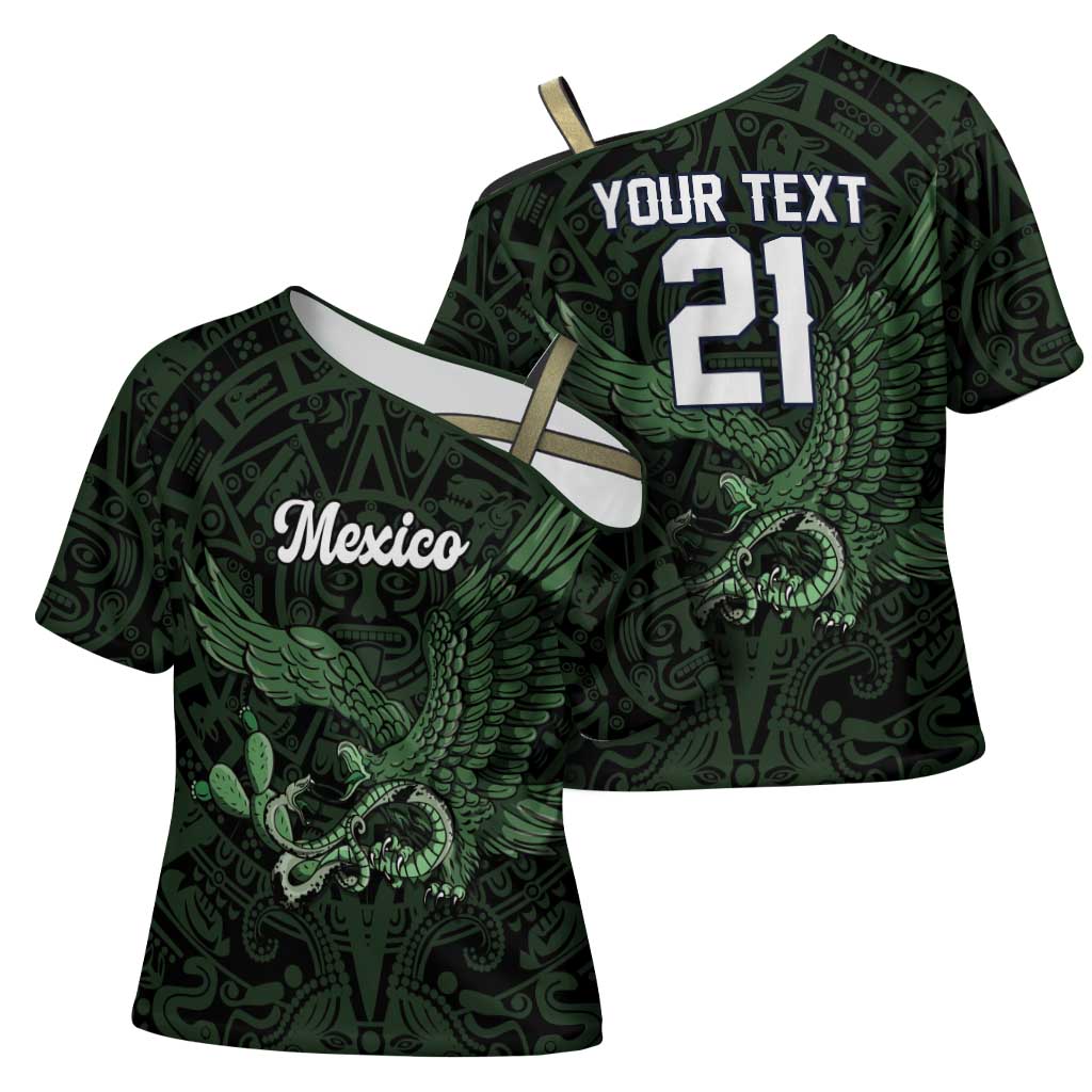 Green Mexico Aztec Custom Cross Shoulder Shirt Special Edition Heritage - Wonder Print Shop