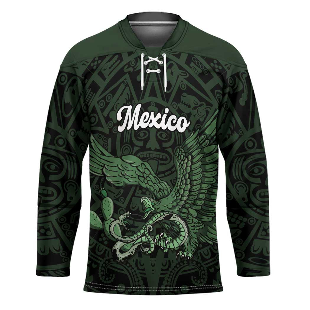 Green Mexico Aztec Custom Hockey Jersey Special Edition Heritage - Wonder Print Shop