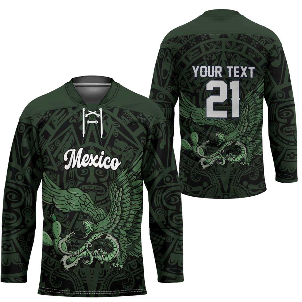 Green Mexico Aztec Custom Hockey Jersey Special Edition Heritage - Wonder Print Shop