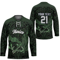 Green Mexico Aztec Custom Hockey Jersey Special Edition Heritage - Wonder Print Shop