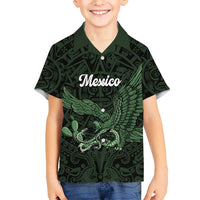 Green Mexico Aztec Custom Kid Hawaiian Shirt Special Edition Heritage - Wonder Print Shop