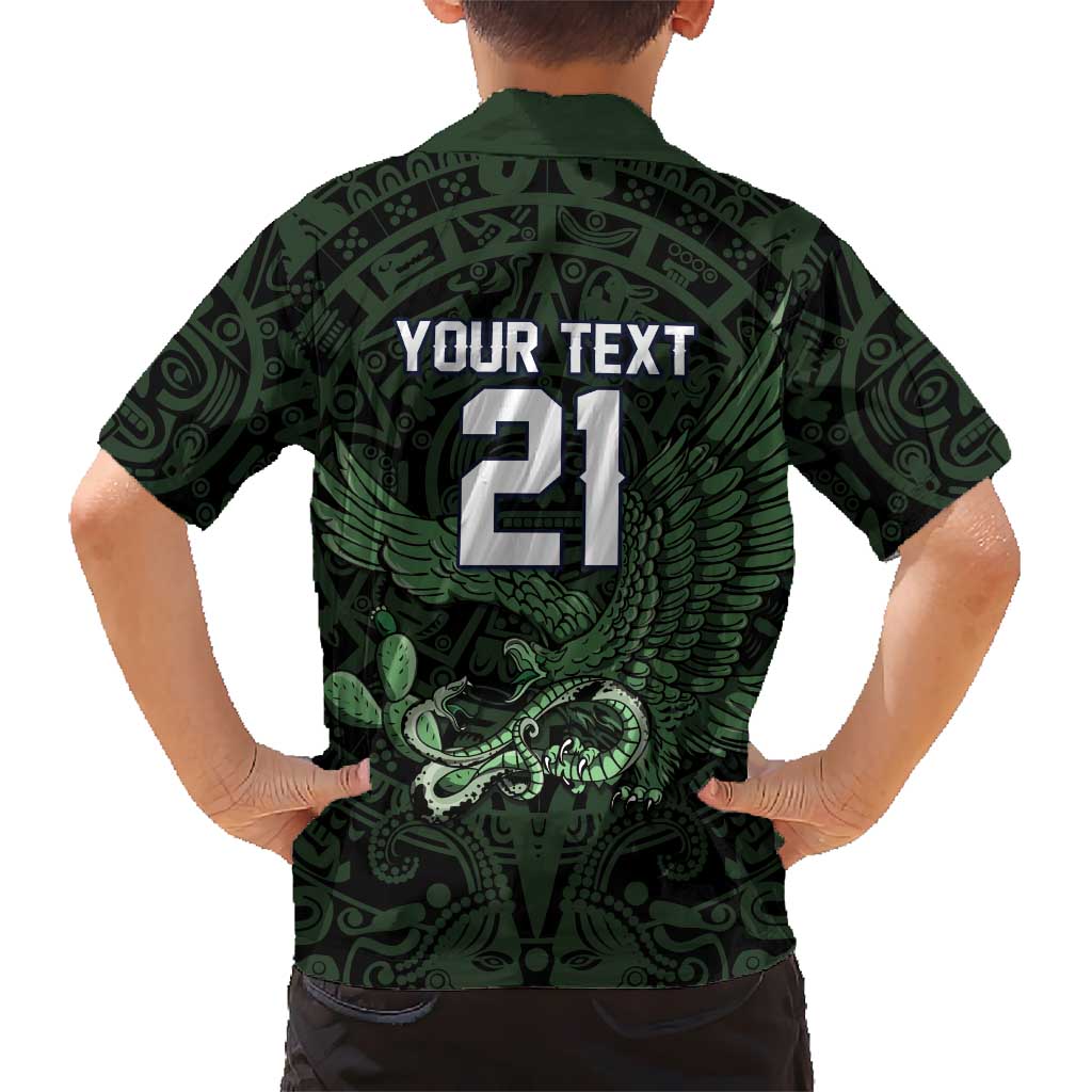 Green Mexico Aztec Custom Kid Hawaiian Shirt Special Edition Heritage - Wonder Print Shop