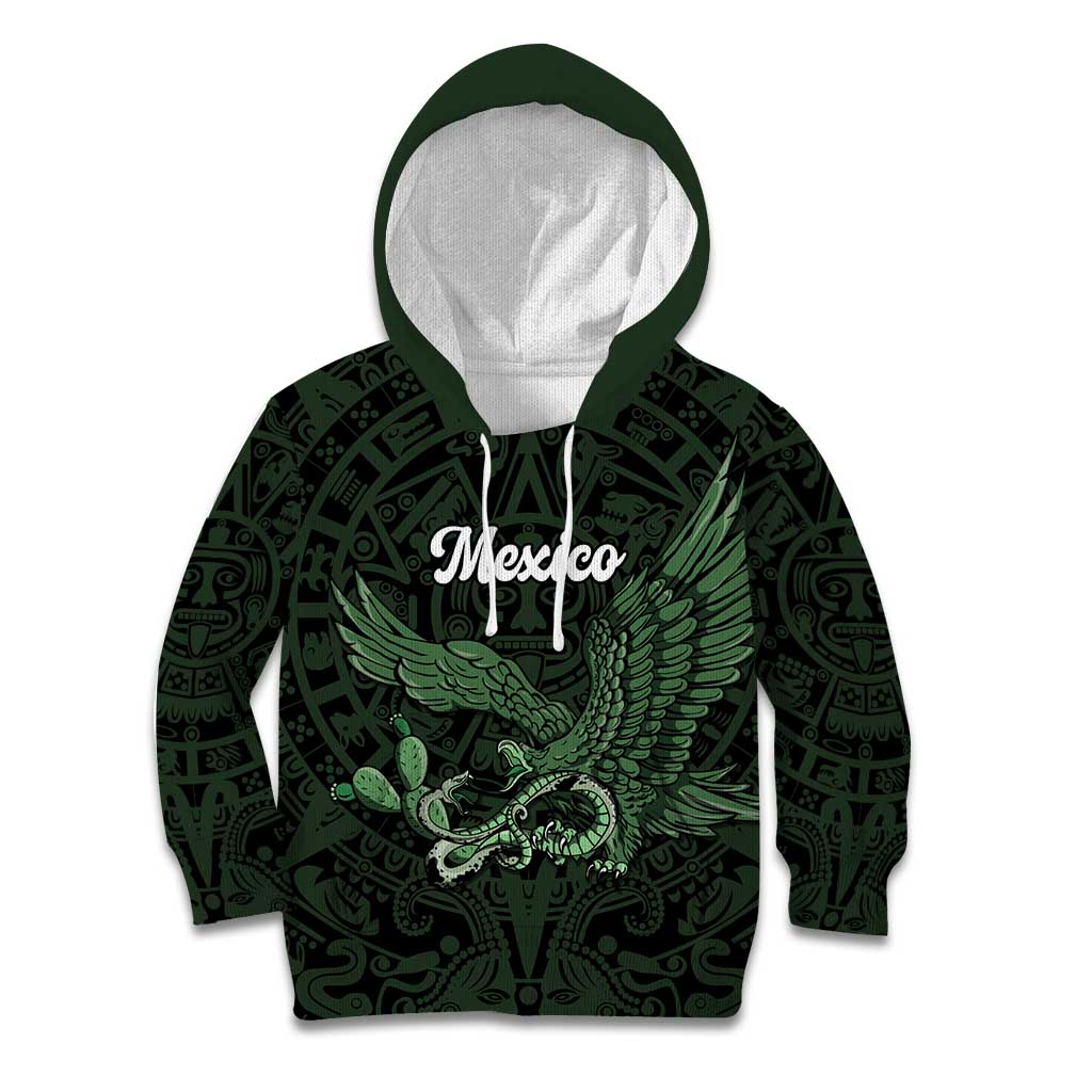 Green Mexico Aztec Custom Kid Hoodie Special Edition Heritage - Wonder Print Shop