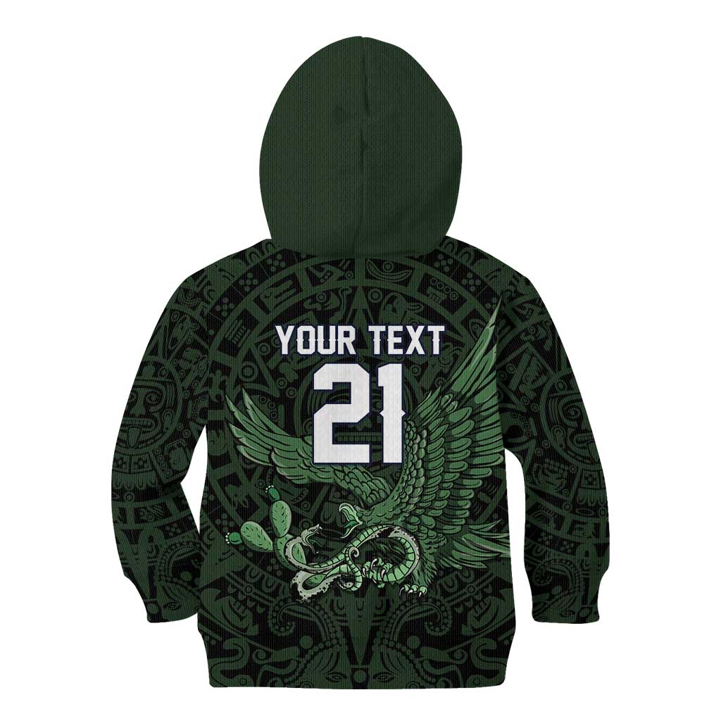 Green Mexico Aztec Custom Kid Hoodie Special Edition Heritage - Wonder Print Shop