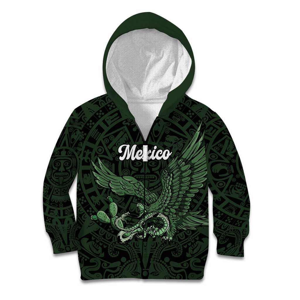Green Mexico Aztec Custom Kid Hoodie Special Edition Heritage - Wonder Print Shop