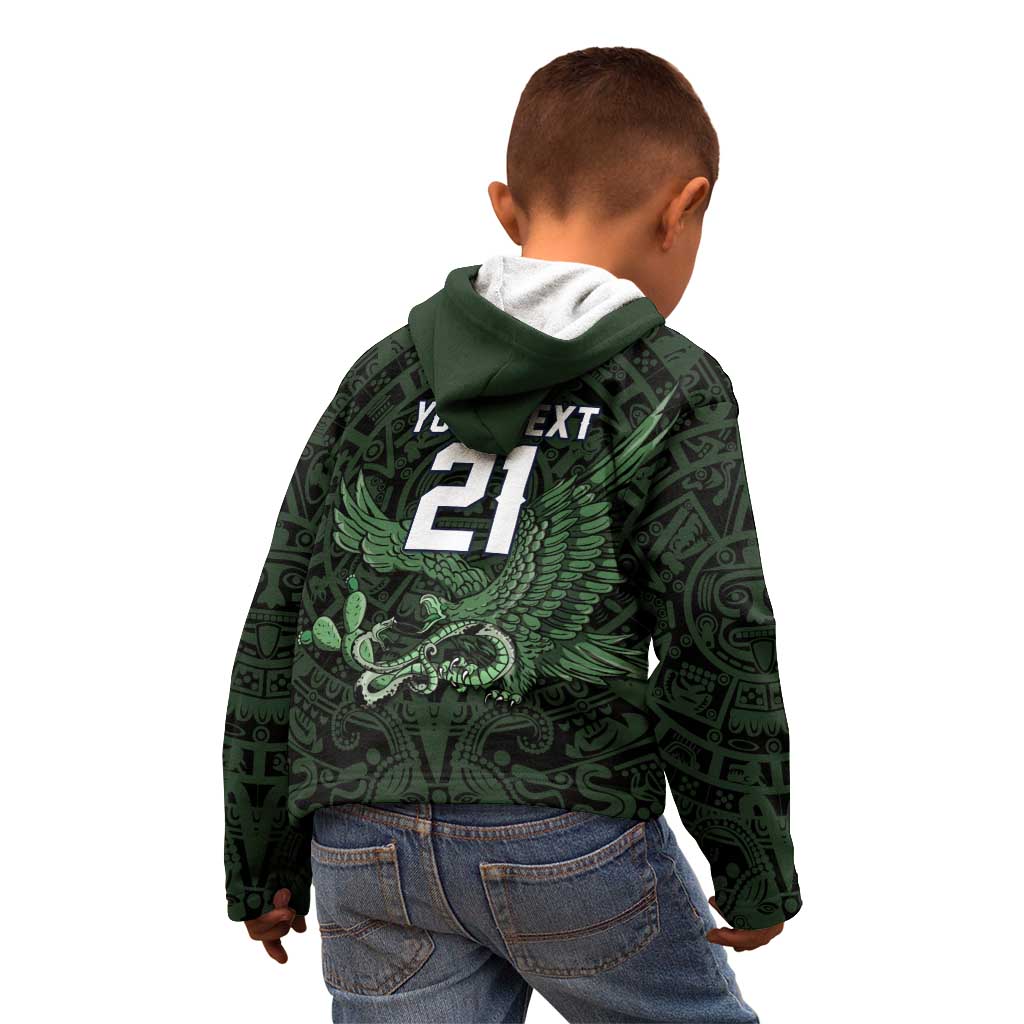 Green Mexico Aztec Custom Kid Hoodie Special Edition Heritage - Wonder Print Shop