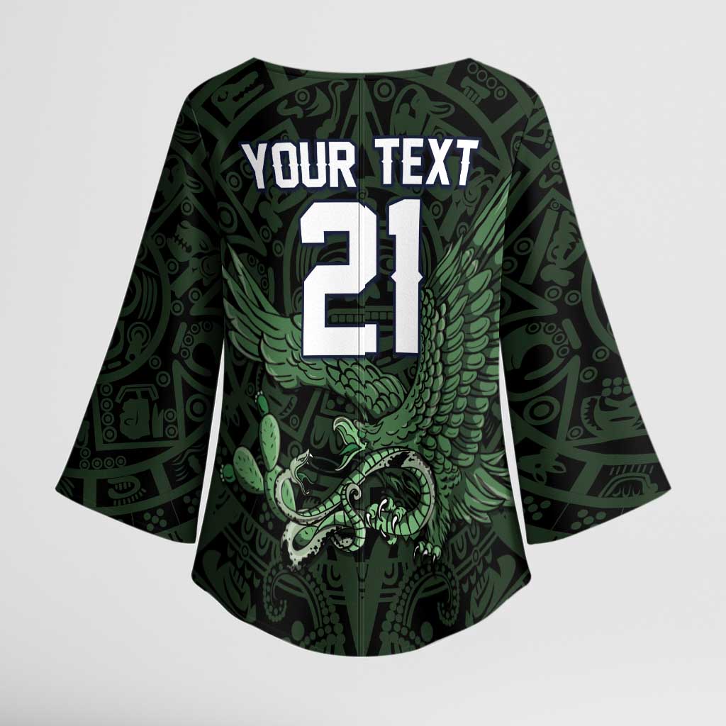 Green Mexico Aztec Custom Kimono Sleeve Blouse Special Edition Heritage - Wonder Print Shop