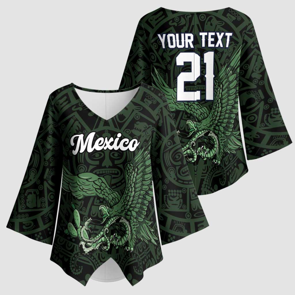 Green Mexico Aztec Custom Kimono Sleeve Blouse Special Edition Heritage - Wonder Print Shop