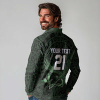 Green Mexico Aztec Custom Long Sleeve Polo Shirt Special Edition Heritage - Wonder Print Shop