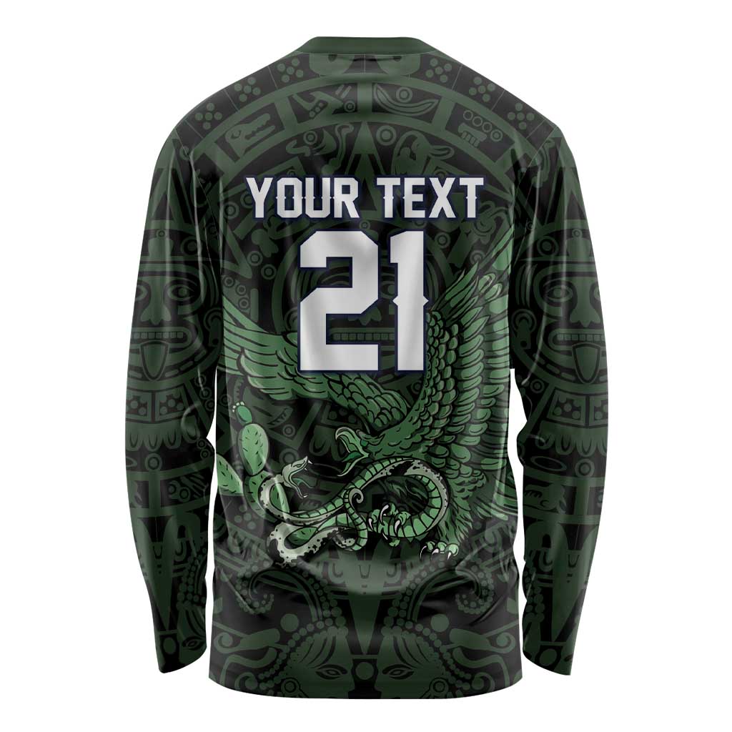 Green Mexico Aztec Custom Long Sleeve Shirt Special Edition Heritage - Wonder Print Shop