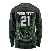 Green Mexico Aztec Custom Long Sleeve Shirt Special Edition Heritage - Wonder Print Shop