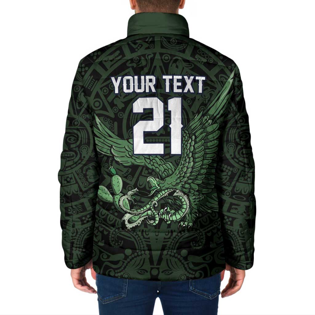 Green Mexico Aztec Custom Padded Jacket Special Edition Heritage - Wonder Print Shop