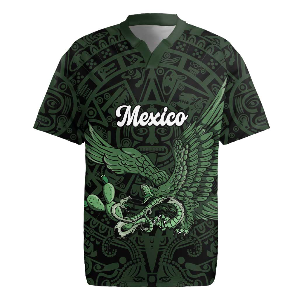 Green Mexico Aztec Custom Rugby Jersey Special Edition Heritage - Wonder Print Shop