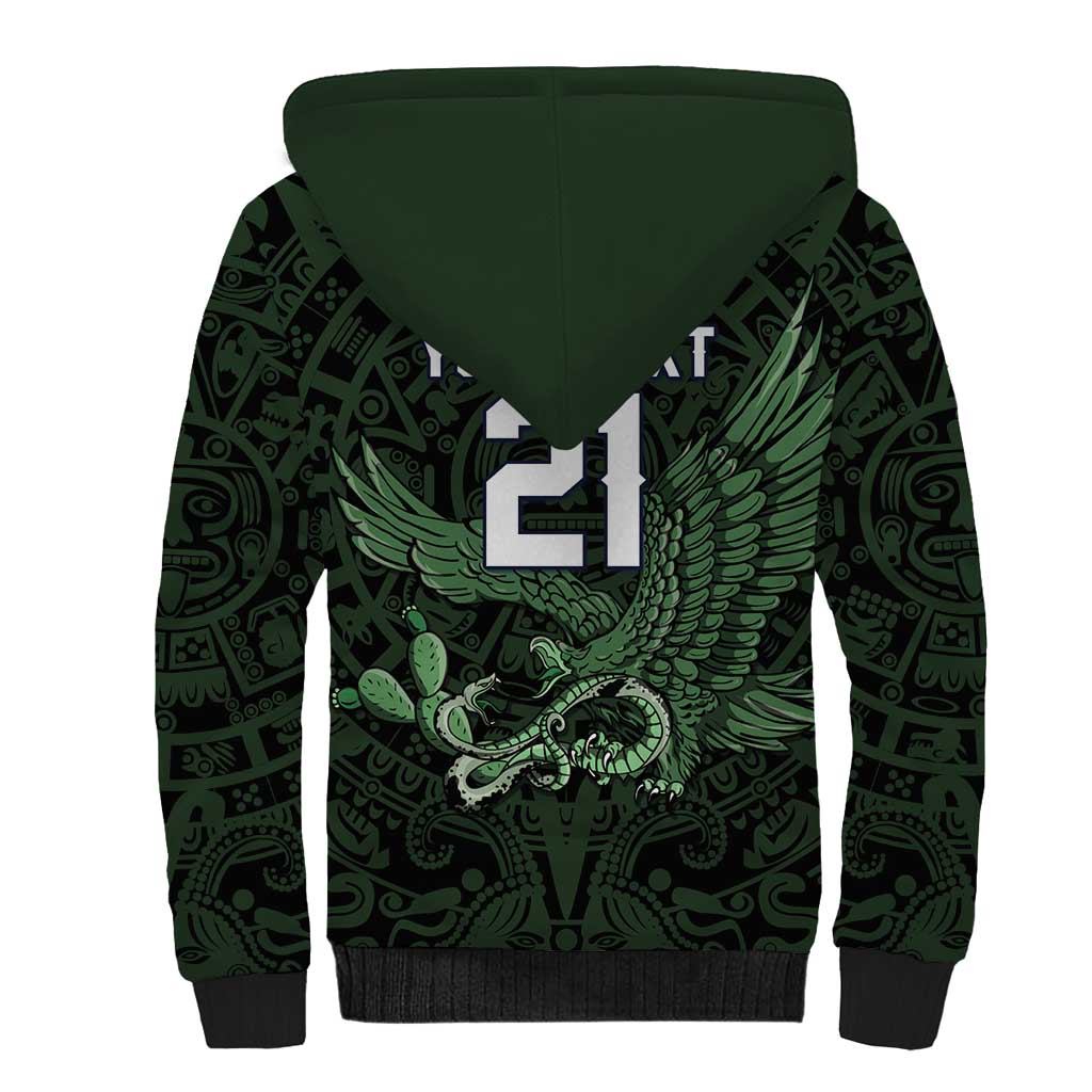 Green Mexico Aztec Custom Sherpa Hoodie Special Edition Heritage - Wonder Print Shop